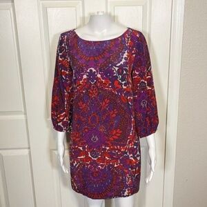 Trina Turk Dress Metro Multi Color Mini Shift Colorful Sheath Cocktail